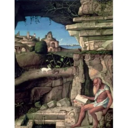 Superstock SAL900590LARGE Saint Jerome Reading 1505 Giovanni Bellini Ca.1430-1516 Italian National Gallery of Art Washington D.C. USA Poster Print 24 x 36 - Large