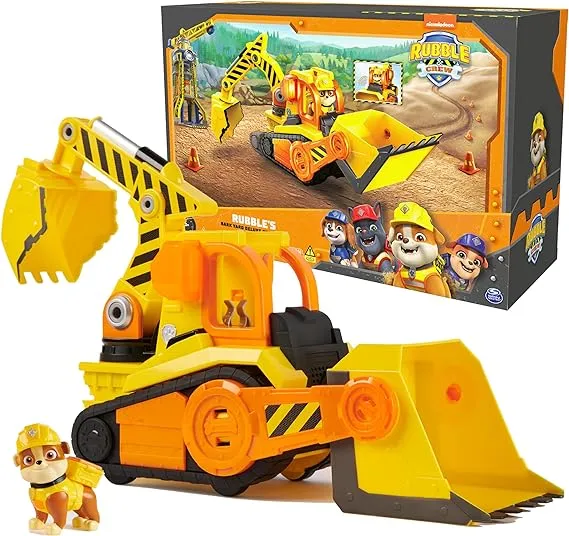 , Bark Yard Deluxe Bulldozer Construction Truck Toy with Lights, Sounds &amp; Rub...