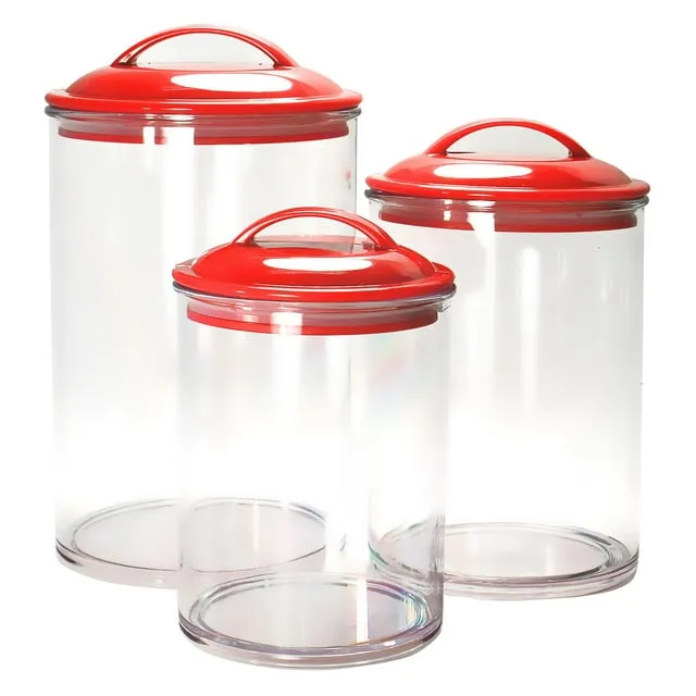 Reston Lloyd 11160 6pc Acrylic Canister Set  Red