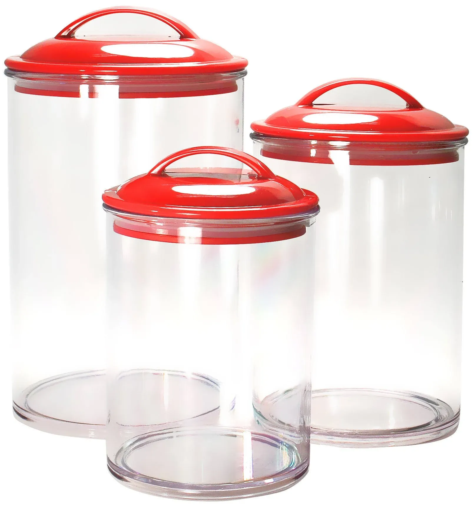 Calypso Basics Acrylic Canister - Set of 3 Red