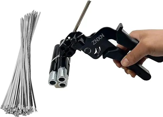 ZNXN Stainless Steel Cable Ties Zip Tie Tool With 100PCS Metal Cable Zip Ties...