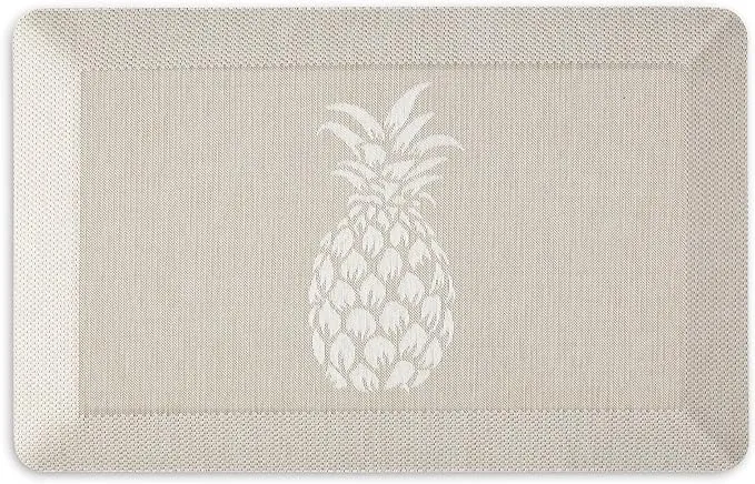 Martha Stewart Aloha Beige 19.6 in. x 32 in. Pineapple Kitchen Anti Fatigue Mat