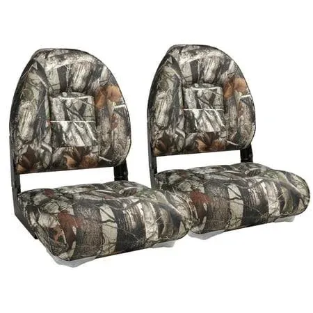 NORTHCAPTAIN High Back Folding Fishing Boat Seat,Camo,2 Seats