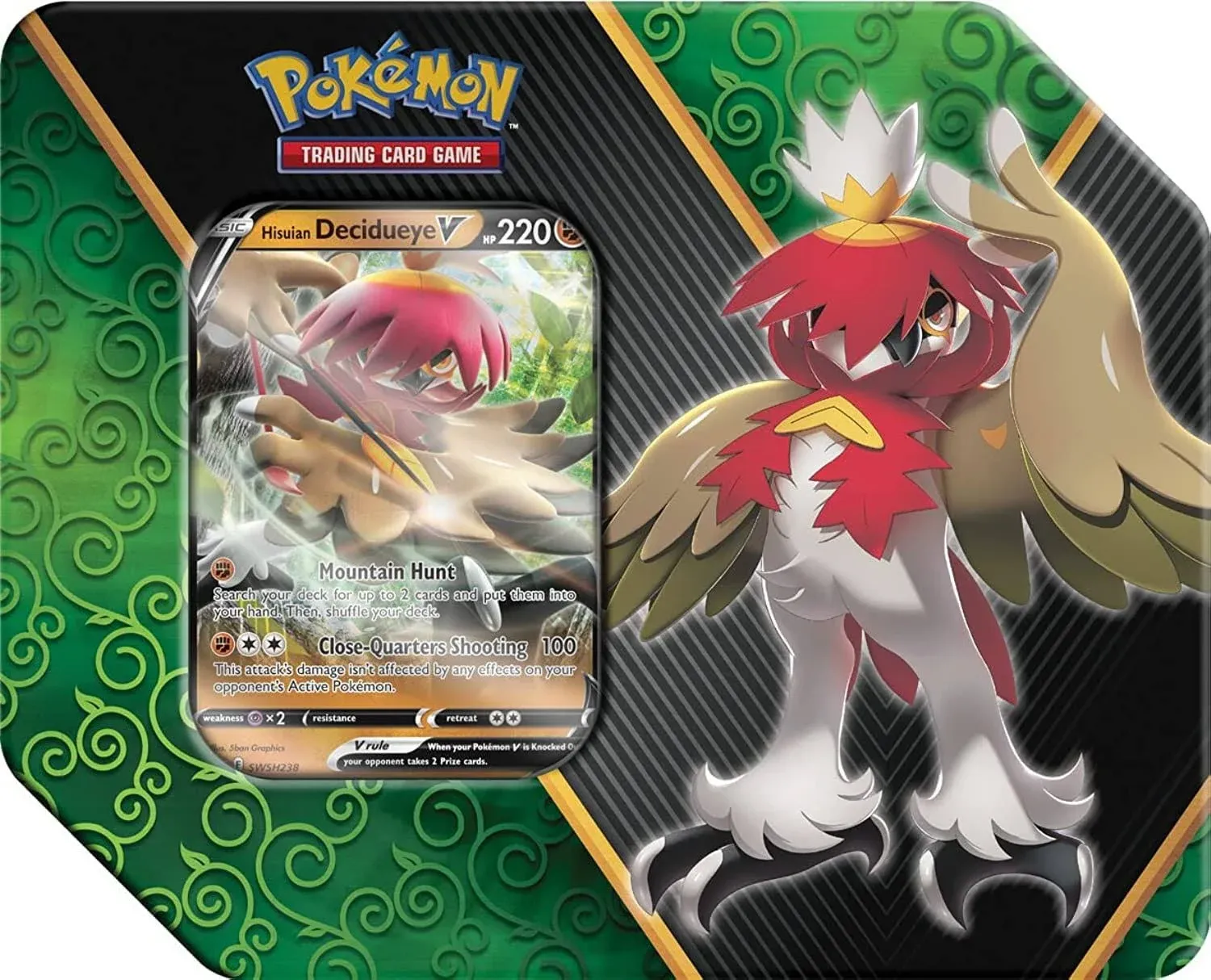 Pokemon Trading Card Game: Divergent Powers Tin - Hisuian Decidueye V