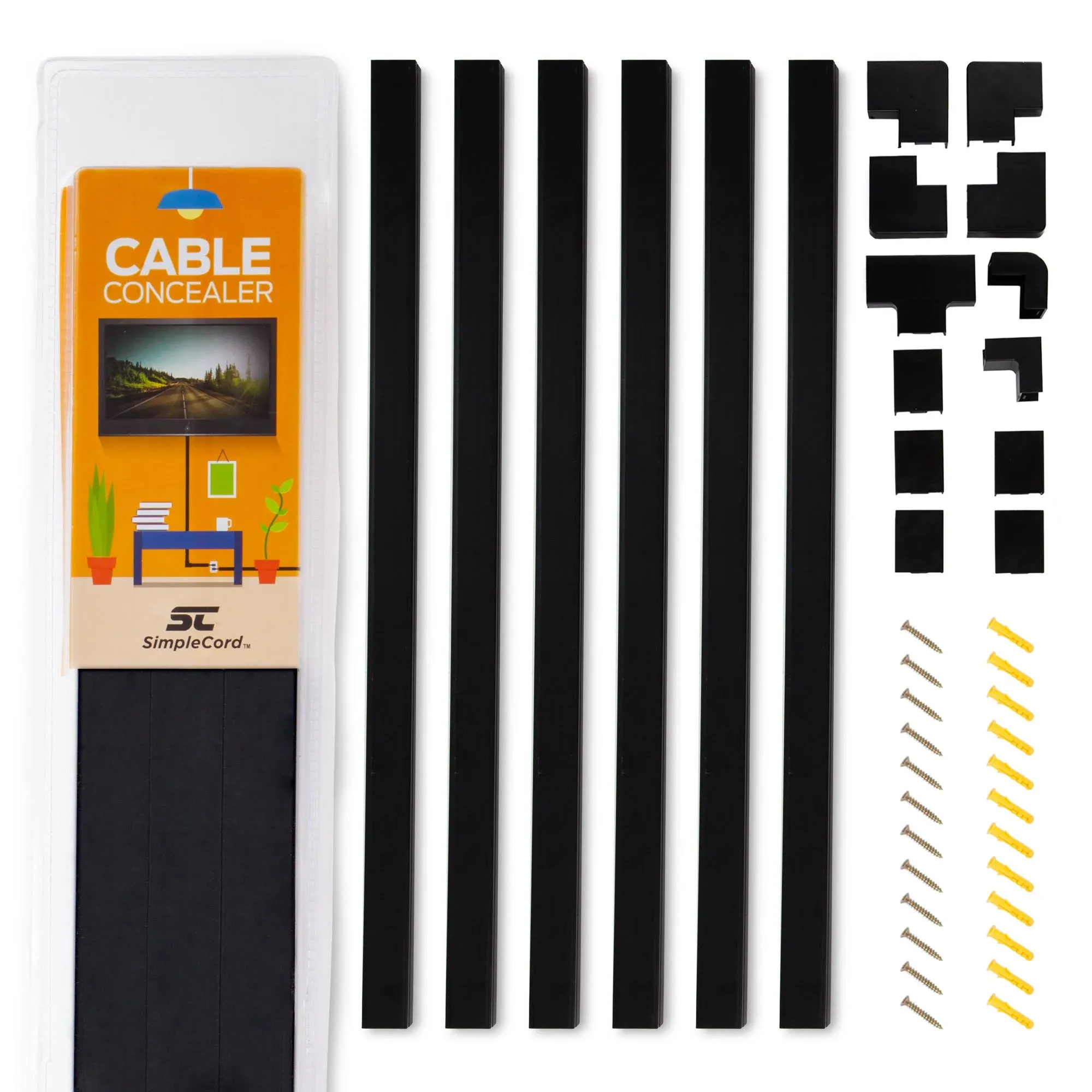 Cable Cord Concealer Home Office Black Raceway Kit Home Office Organizer Cords