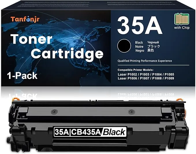 35A Toner- Compatible 1 Black 35A Toner Cartridge Replacement for HP 35A Laser ...