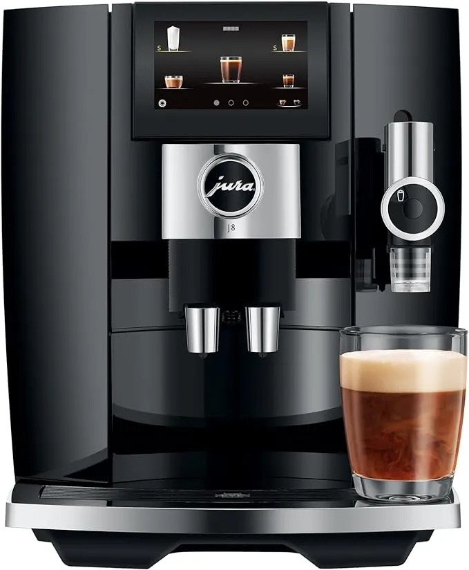 J8 Piano Black Coffee, Espresso & Sweetened Foam Maker