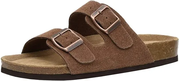 CUSHIONAIRE Women's Lane Cork Footbed Sandal With +Comfort