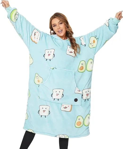 Three Poodle Oversized Wearable Blanket Hoodie