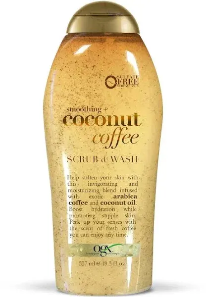 OGX Smoothing + Coconut Coffee Body Scrub & Wash