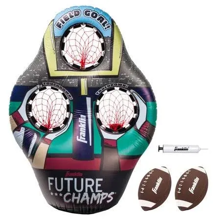 Franklin Inflatable Football Target 2 Footballs &amp; Inflation Pump Sports Toy New