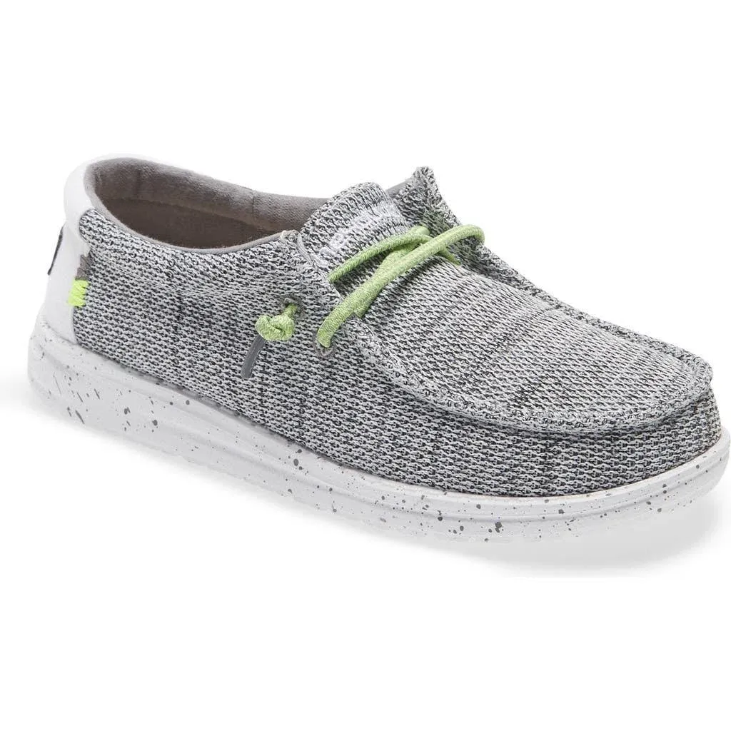 Boys Preschool HEYDUDE Wally Sox Shoes- Grey/White Size 13.0