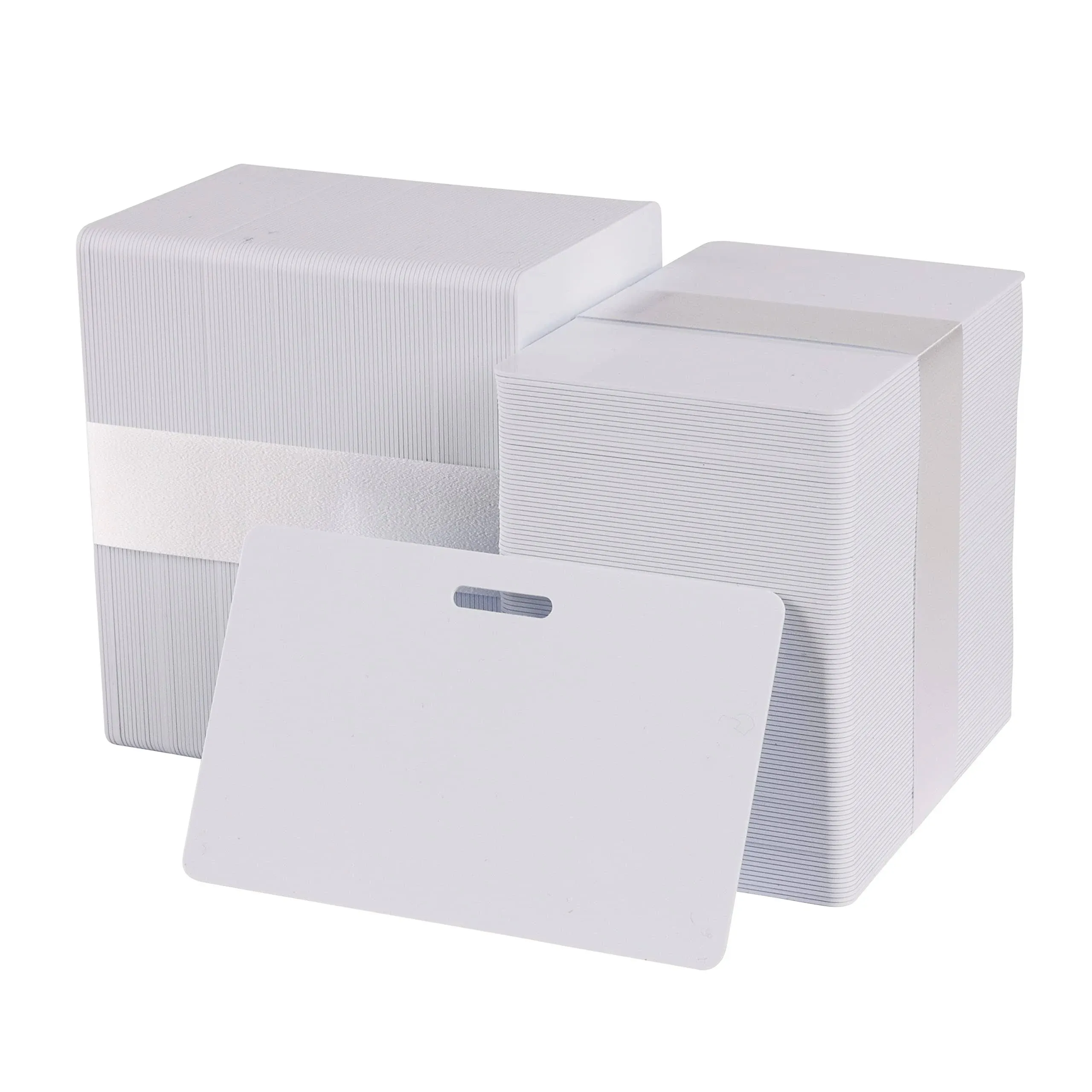 500 White CR80 (30 Mil) PVC Cards with Horizontal Slot Punch by easyIDea