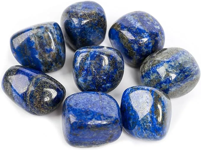 ZenQ 1/2 lb Tumbled Lapis Lazuli Stones for Wicca, Reiki, and Energy Crystal Healing, Natural Lapis Lazuli from Afghanistan