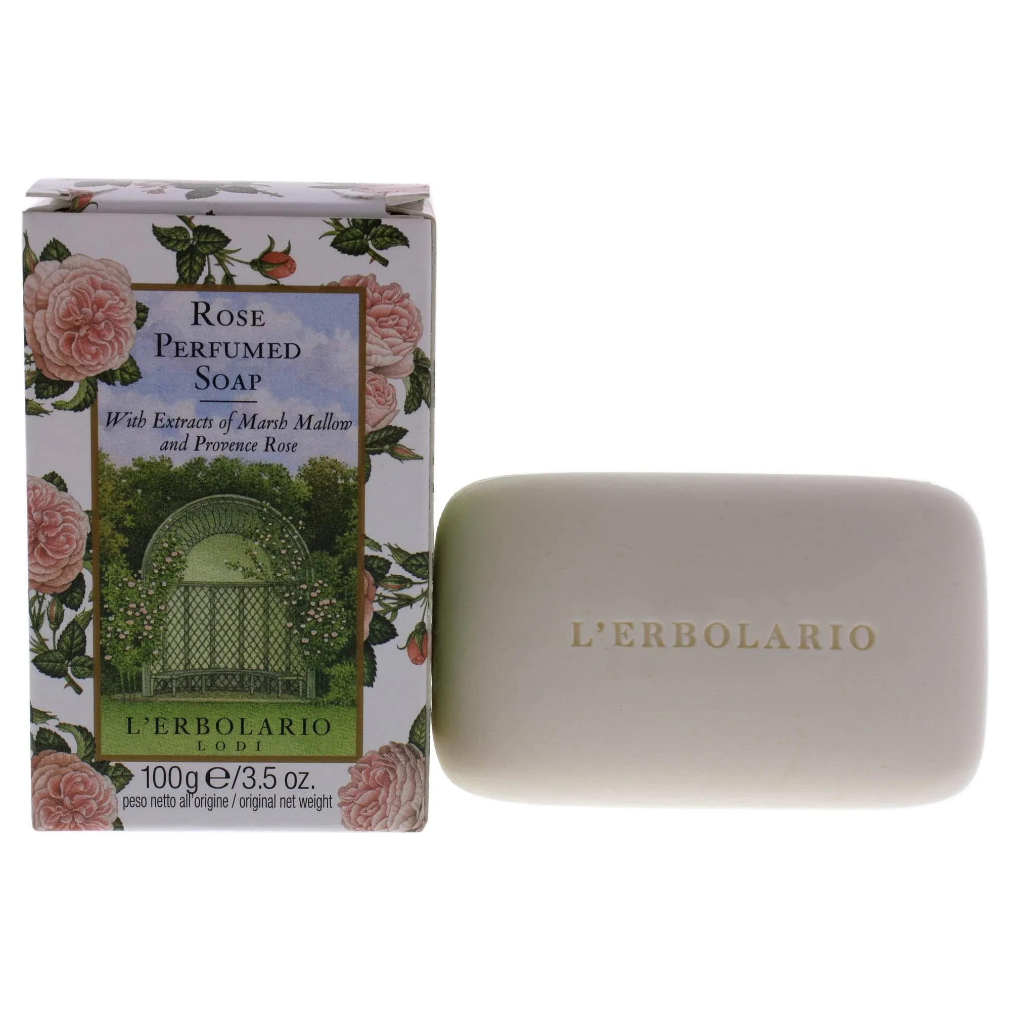 Rose Perfumed Bar Soap by LErbolario for Unisex - 3.5 oz Soap