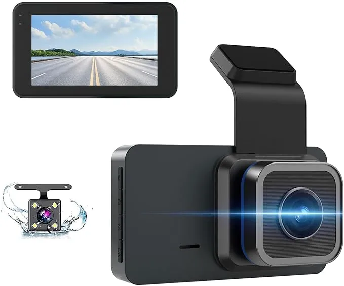 Pruveeo Dash Cam, 1080P Front and Rear Dash Camera for Cars, Night Vision WDR ...