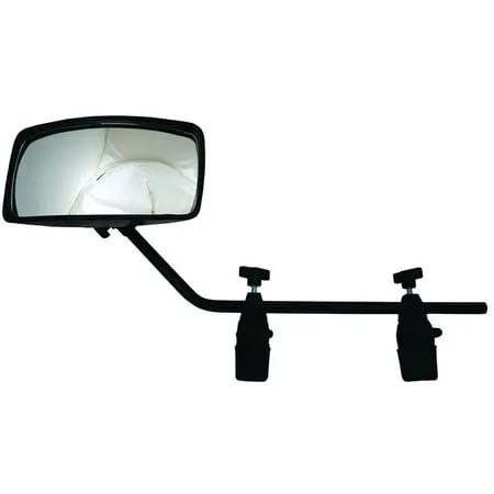 Attwood 13066-7 Universal Adjustable Clamp-On Water Ski Rear View Boat Mirror, Black