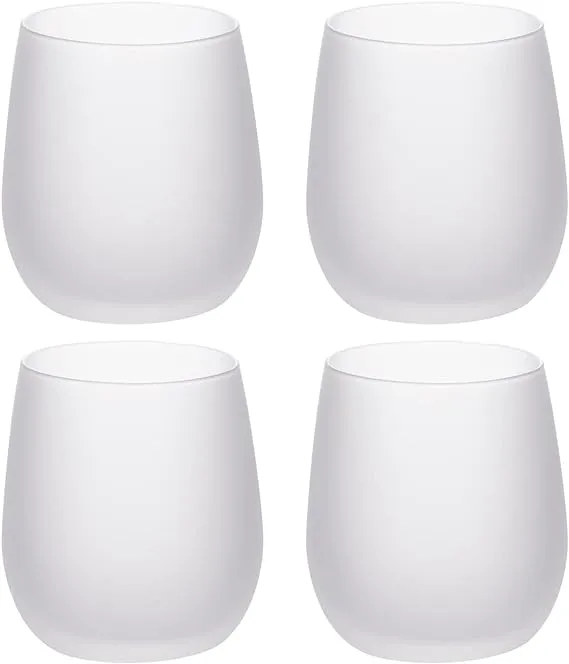 10 oz. Frosted Stemless Glass, 4 Pack