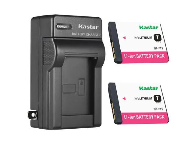 Kastar 2-Pack Battery and AC Wall Charger Replacement for Sony NP-FT1, Type T Battery, Sony C-CS3, BC-TR1 Charger, Sony Cyber-shot DSC-T10/W, Cyber-shot DSC-T11, Cyber-shot DSC-T33 Cameras