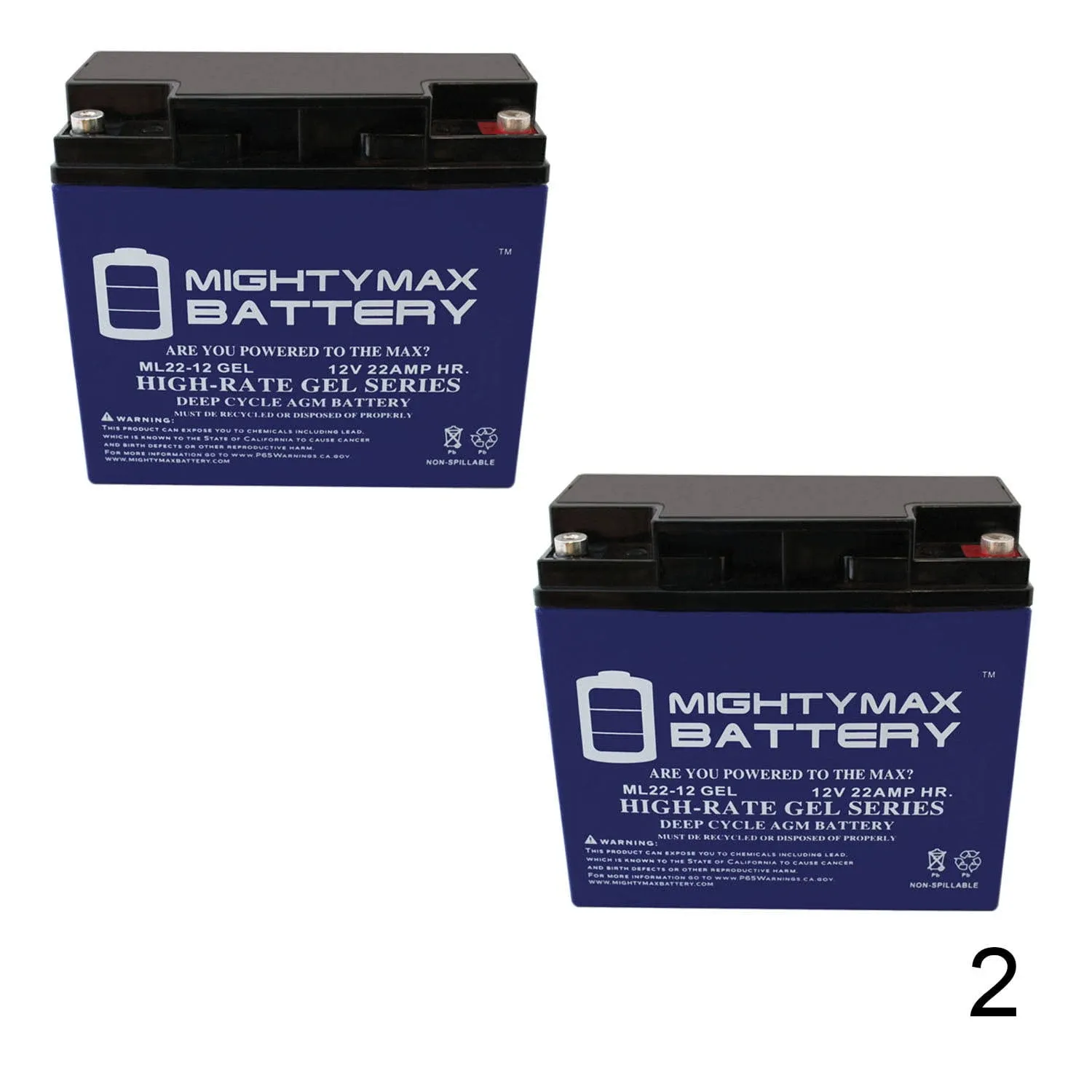 12V 22AH GEL Replacement Battery for Leoch LPX12-20 - 2PK