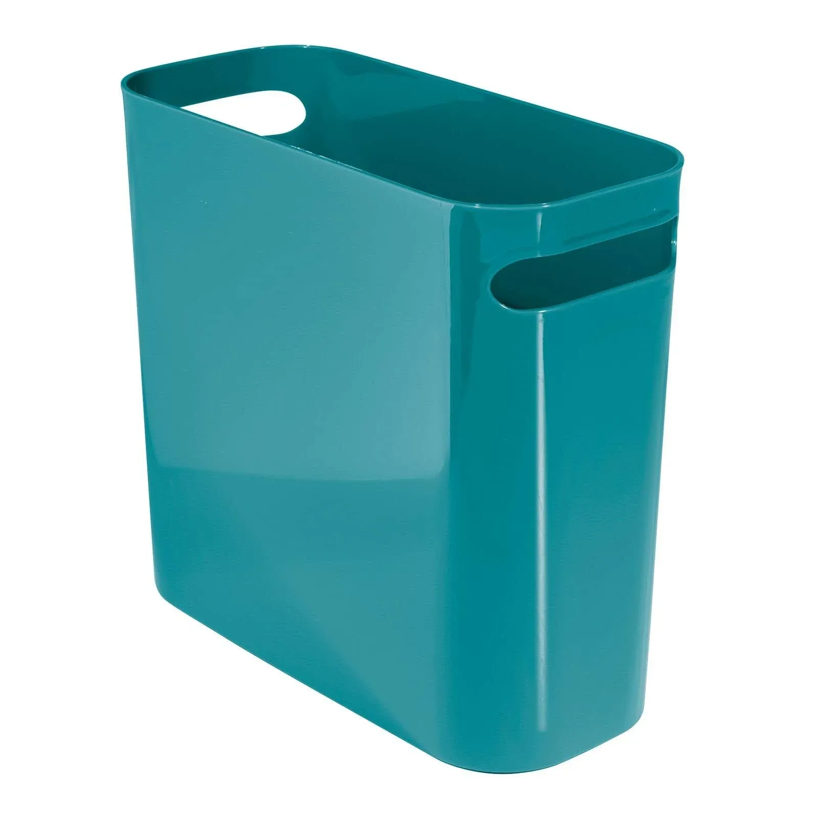 mDesign Slim Plastic Rectangular Small Trash Can Wastebasket, Garbage Container ...