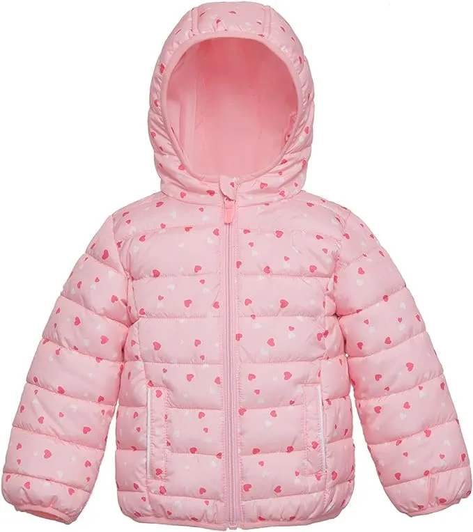 Rokka&Rolla Baby Puffer Jacket Girls Lightweight Winter Coat for Newborn Toddler Kids (18-24M, 2T-4T)