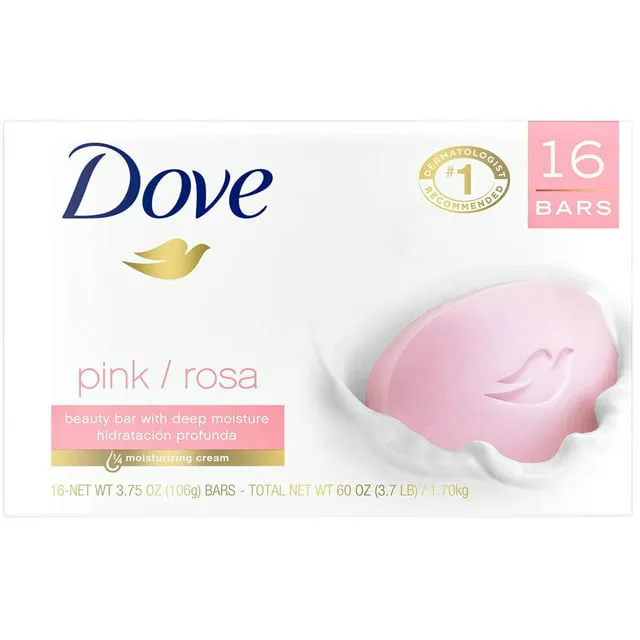 Dove Pink Rosa Beauty Bar - Soft, Smooth, Moisturised Skin, 3x125 g