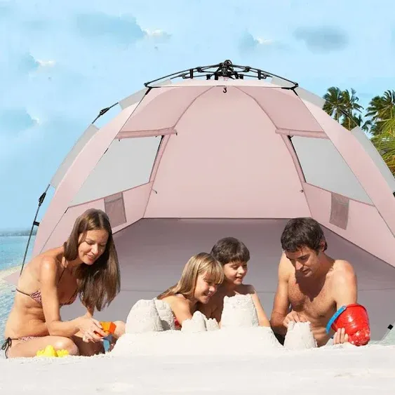 Oileus X-Large 4 Person Portable Sun Shade Beach Tent