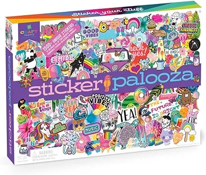 Craft-tastic — Sticker Palooza — 1500+ Cute &amp; Trendy Stickers for Kids and Teens — Decorate Notebooks, Phones, Laptops, and More!