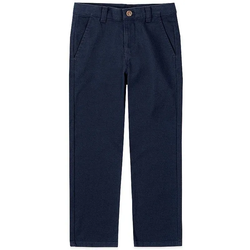 IZOD Boys' School Uniform Twill Pants, Flat Front & Comfortable Waistband with 5 Pockets