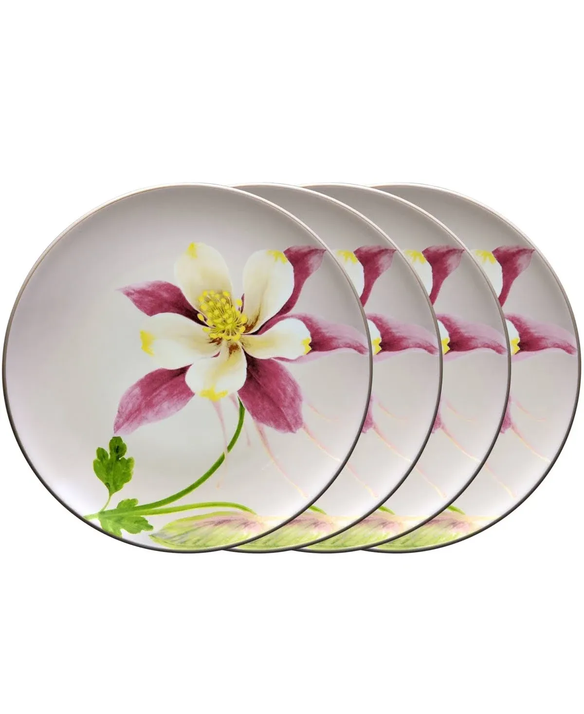 Noritake Colorwave Set of 4 Floral Accent Plates, 8-1/4"