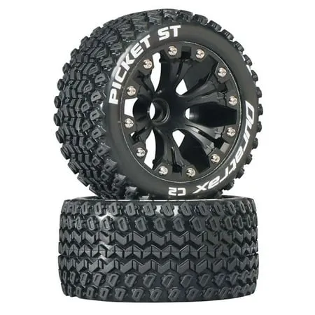 Duratrax Picket ST 2.8 2 Wheel Drive Mounted Front C2 Tires Black 2 DTXC3546