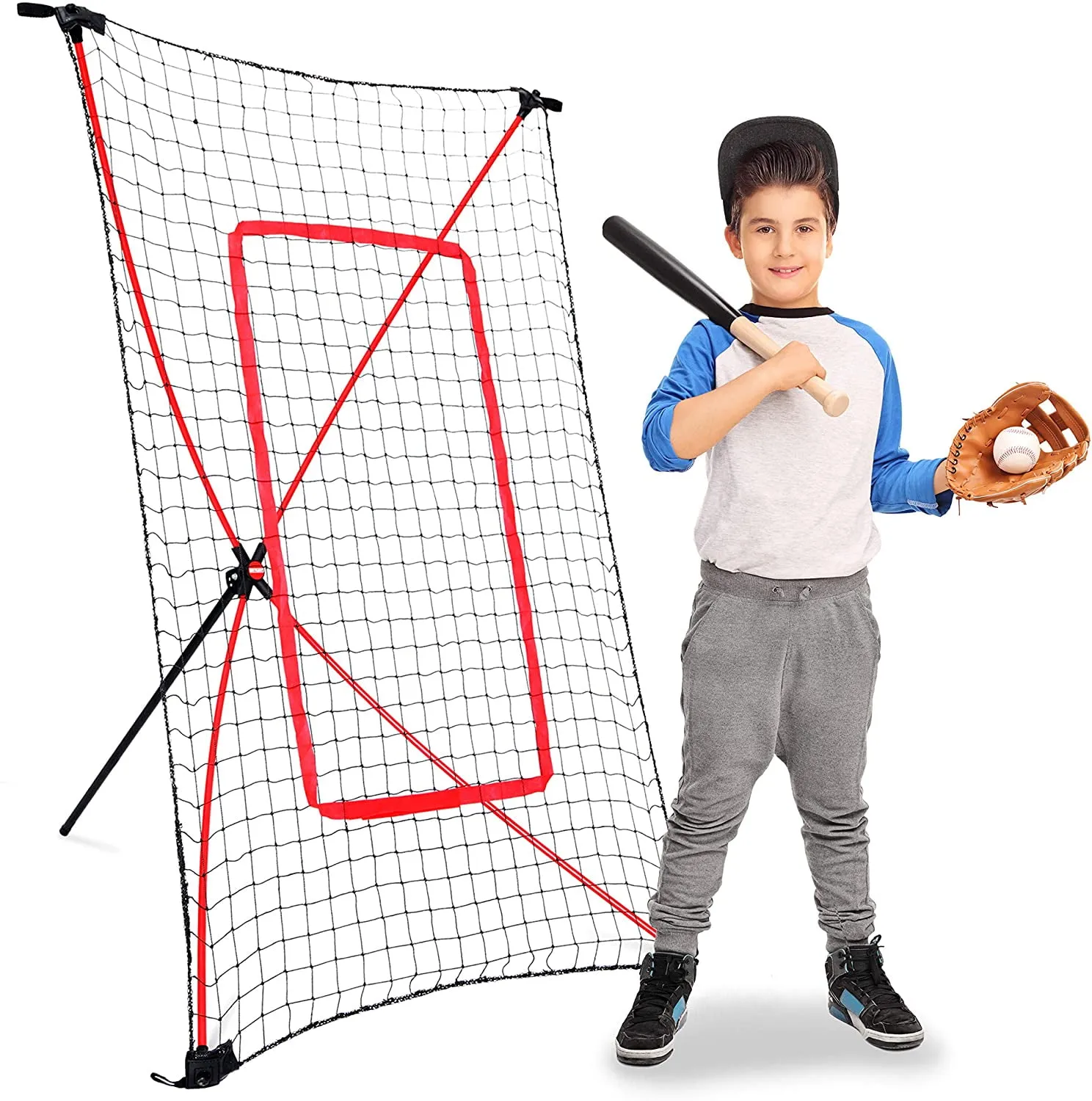 Net Playz 5' x 3' Portable Baseball Rebound Net - Black