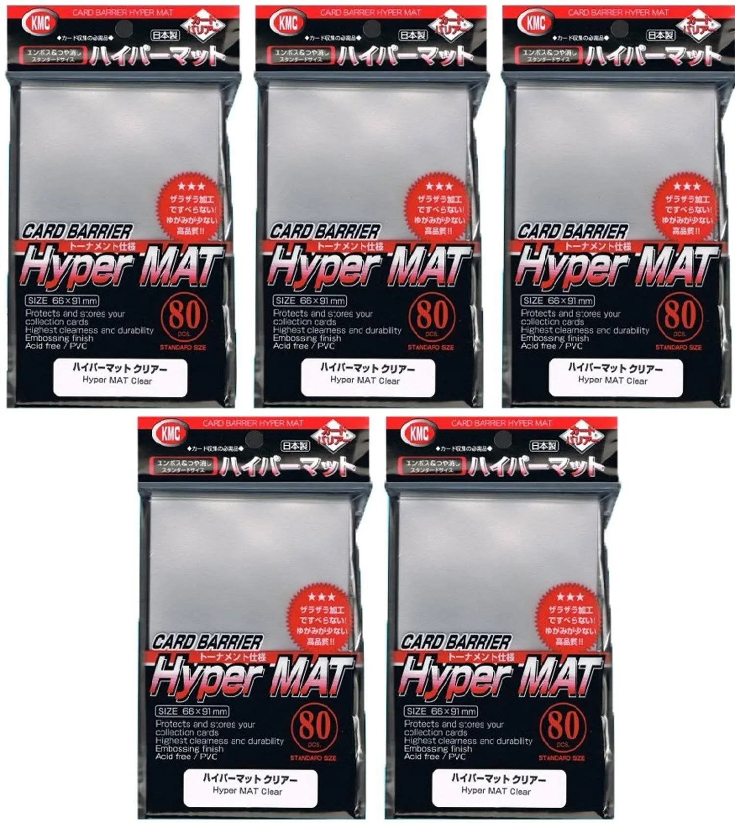 KMC Hyper Matte Sleeves 400 Pack, Clear