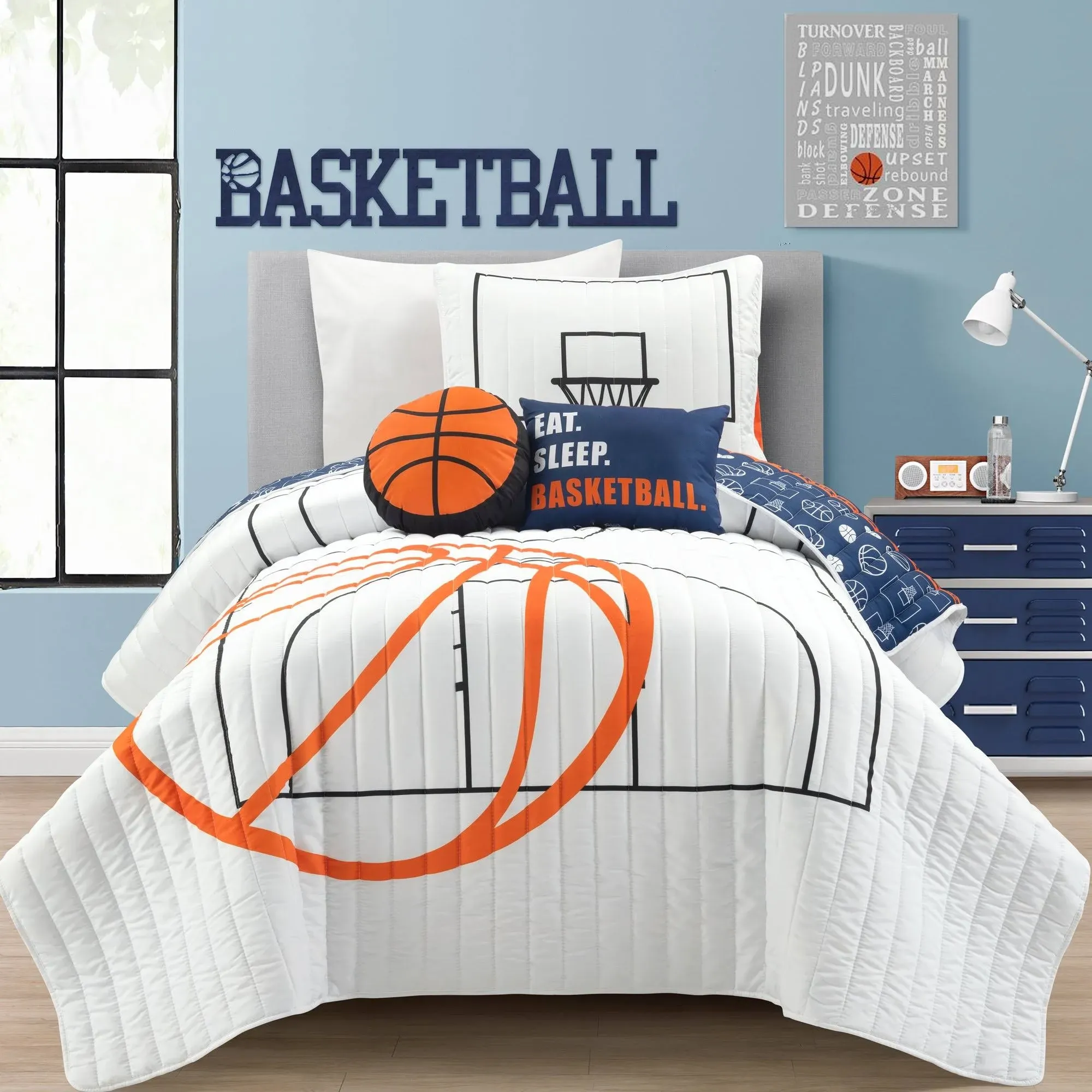 Lush Decor Basketball Game Quilt Set