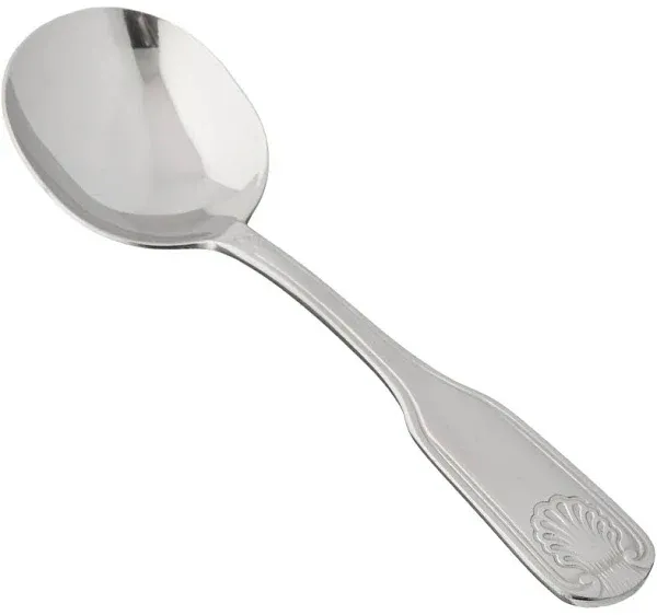 Winco 12-Piece Toulouse Bouillon Spoon Set, 18-0 Extra Heavy Weight Stainless Steel