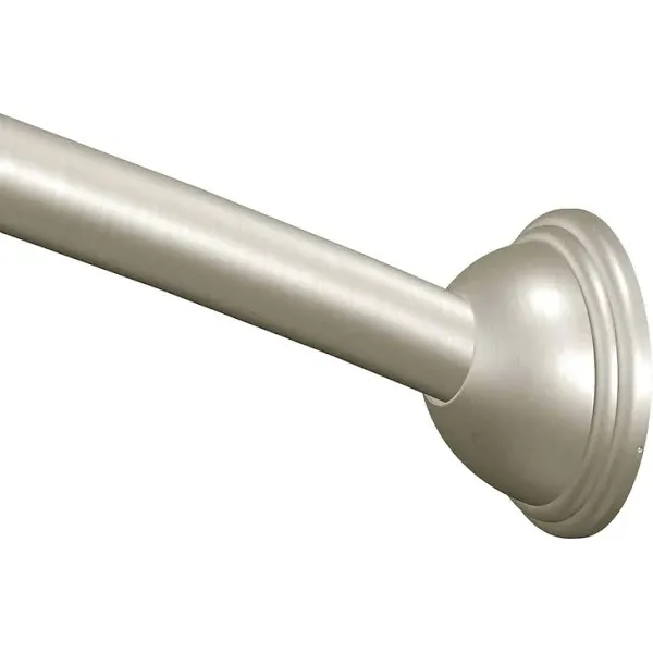 Moen 59-in to 60-in Brushed Nickel Fixed Single Curve Shower Curtain Rod