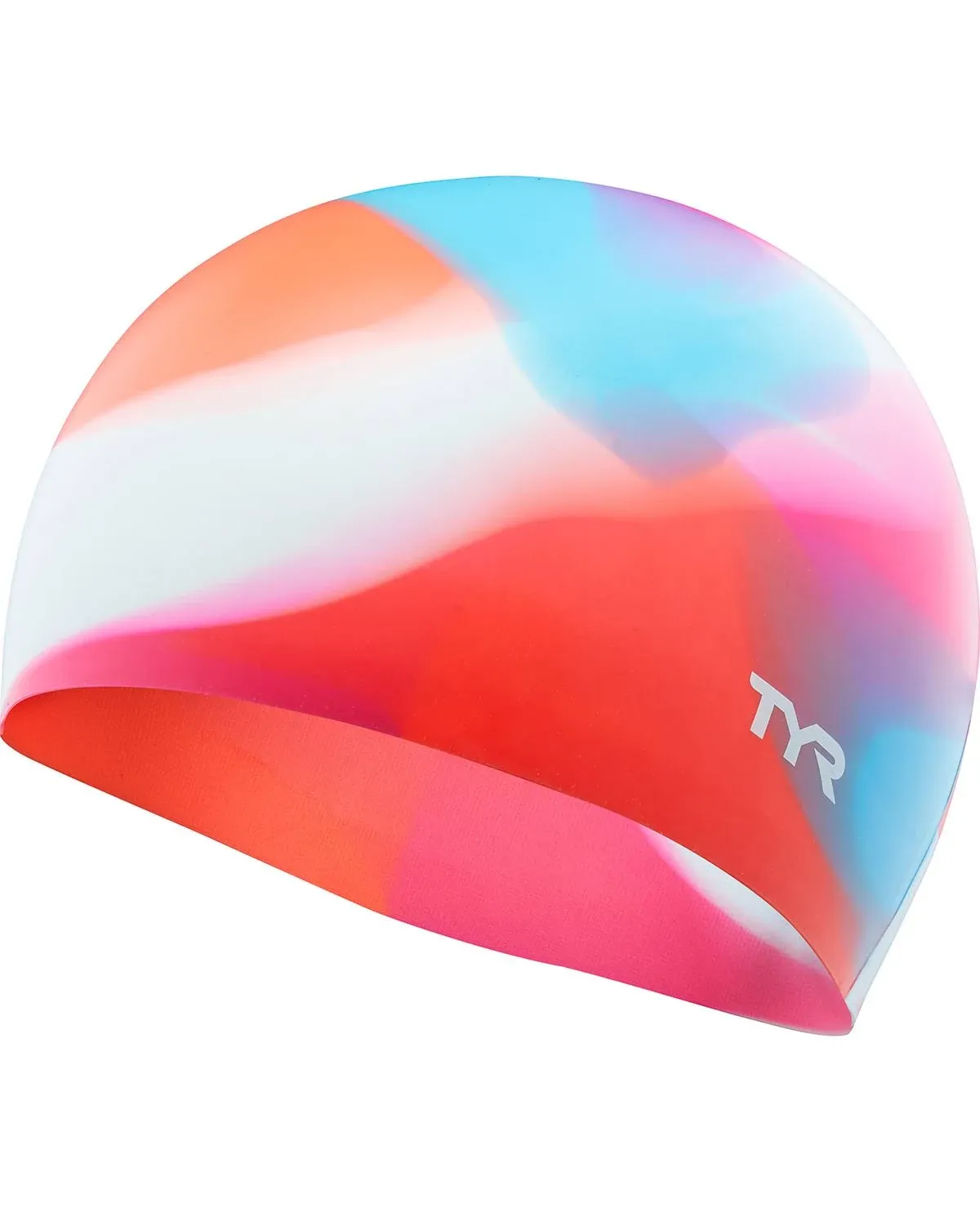 Tyr Lcsjrtd Tie Dye Silicone Youth Swim Cap - Pink/Blue/Orange