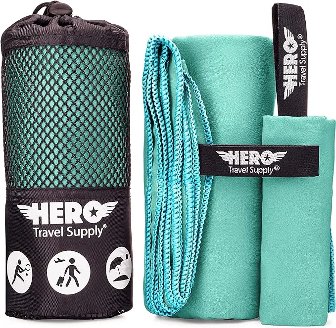 Hero Travel Supply Hero Microfiber Towel for Travel, Camping, Backpacking, Beach ...