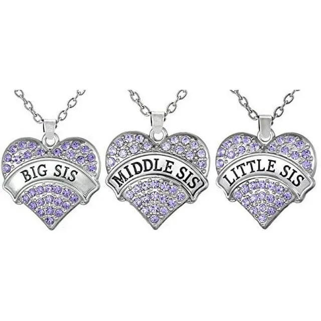 Sister Gifts, Big Sister Middle Sister Little Sister Gifts Set, Christmas Gifts, Sister Bracelets, Gifts for Sister, Sister Charm Bracelet, Big Sister Middle Sister Little Sister Necklaces for Girls