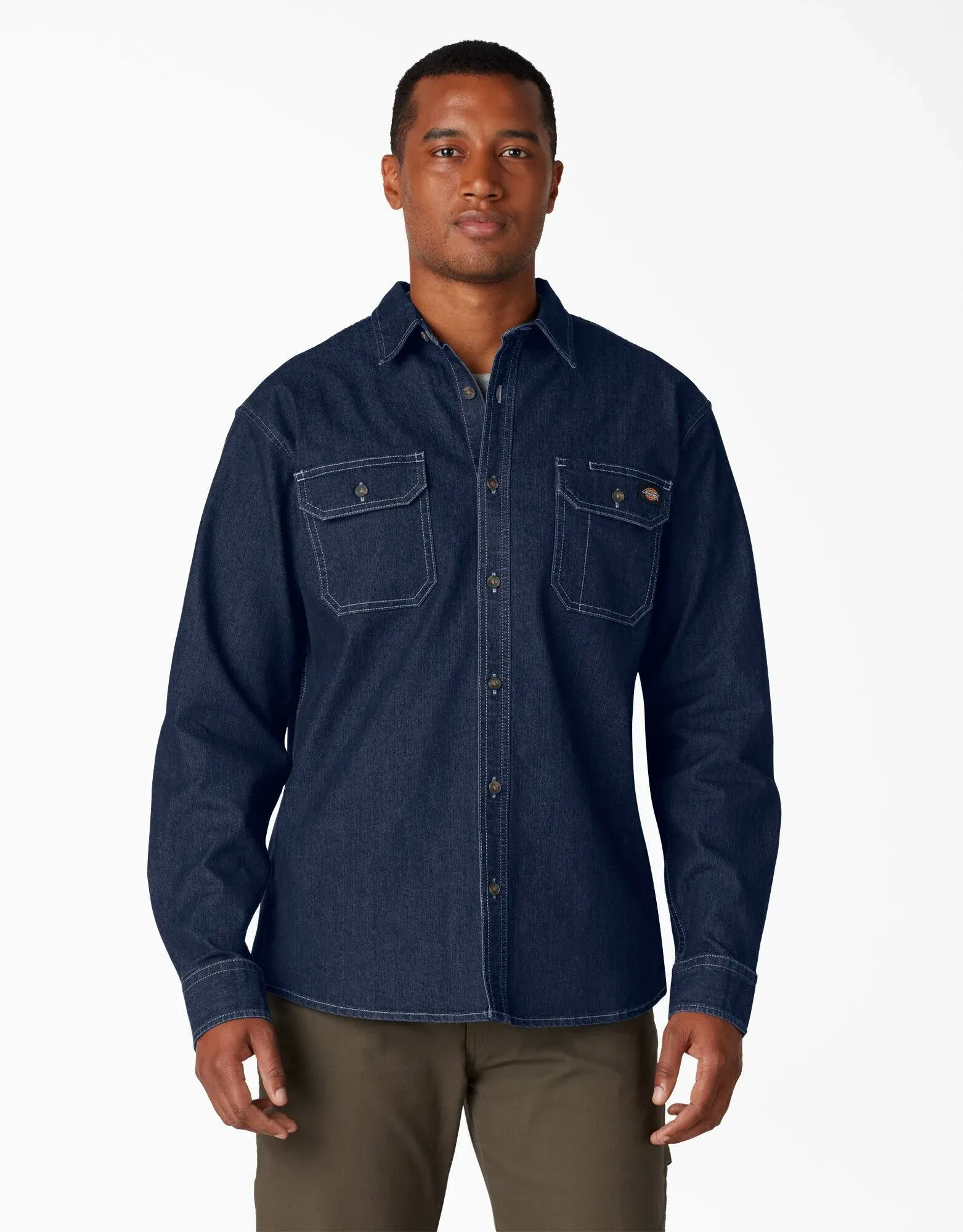 Dickies Men's Flex Denim Long Sleeve Shirt