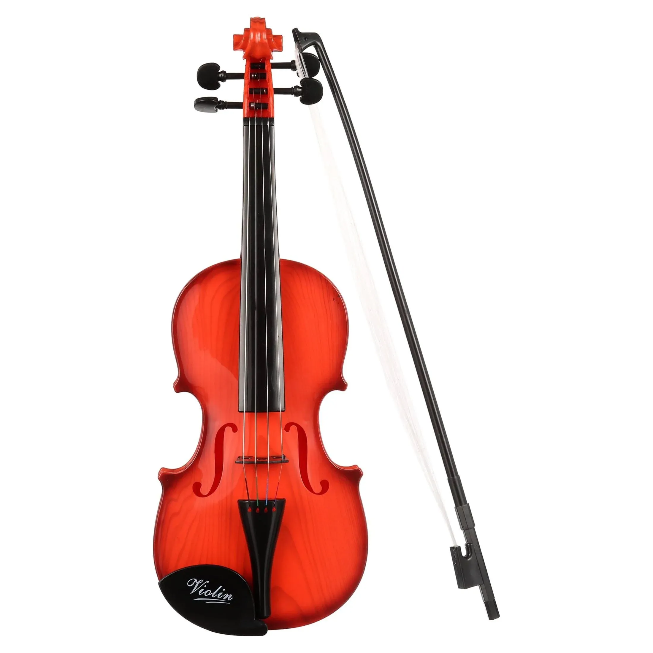 Toy Violin with 4 Adjustable Strings and Bow Realistic-Looking Instrument for Learning Classical Music