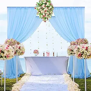 Mint Green Chiffon Backdrop Curtain 29x108-Inch 2 Panels Chiffon Fabric Drape...