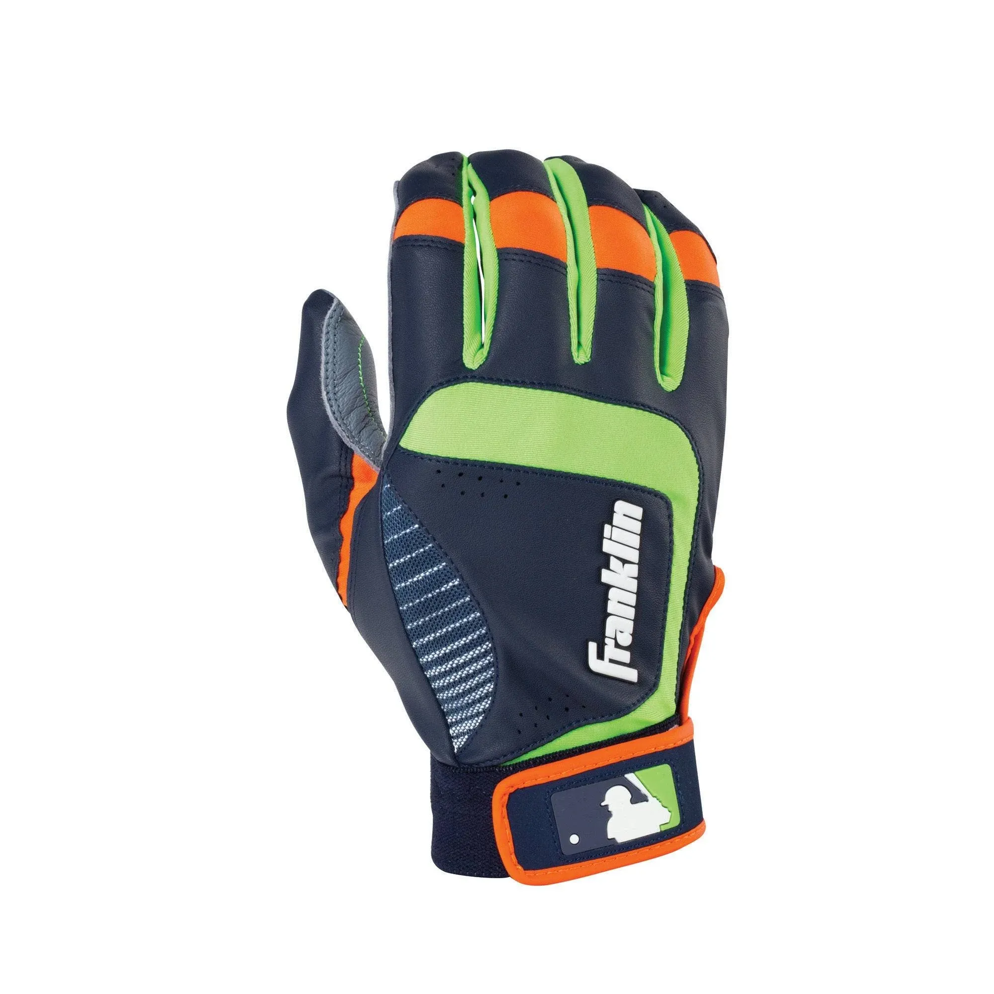 Franklin Sports Shok-Sorb Neo Batting Gloves - Youth - Gray/Navy/Lime