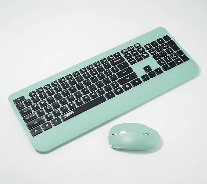 Uncaged Ergonomics KM1 Wireless Keyboard and Mouse Combo Mint Green