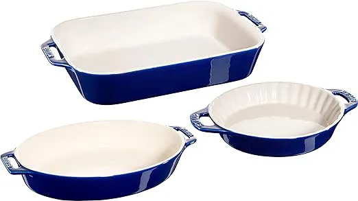 Staub Ceramics 3-pc Mixed Baking Dish Set - White