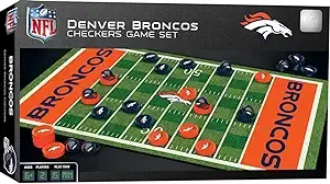 MasterPieces Family Game - NFL Denver Broncos Checkers - Officially Licensed Board Game for Kids & Adults