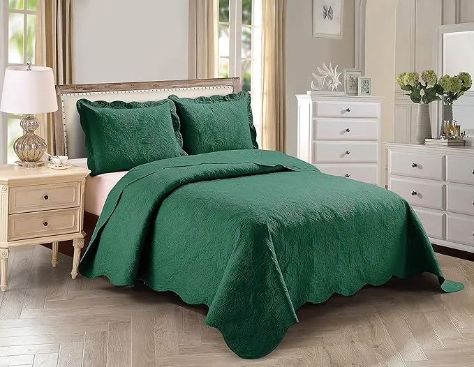 Home Collection 3PC Kingcal King Over Size Elegant Embossed Bedspread Set Light ...