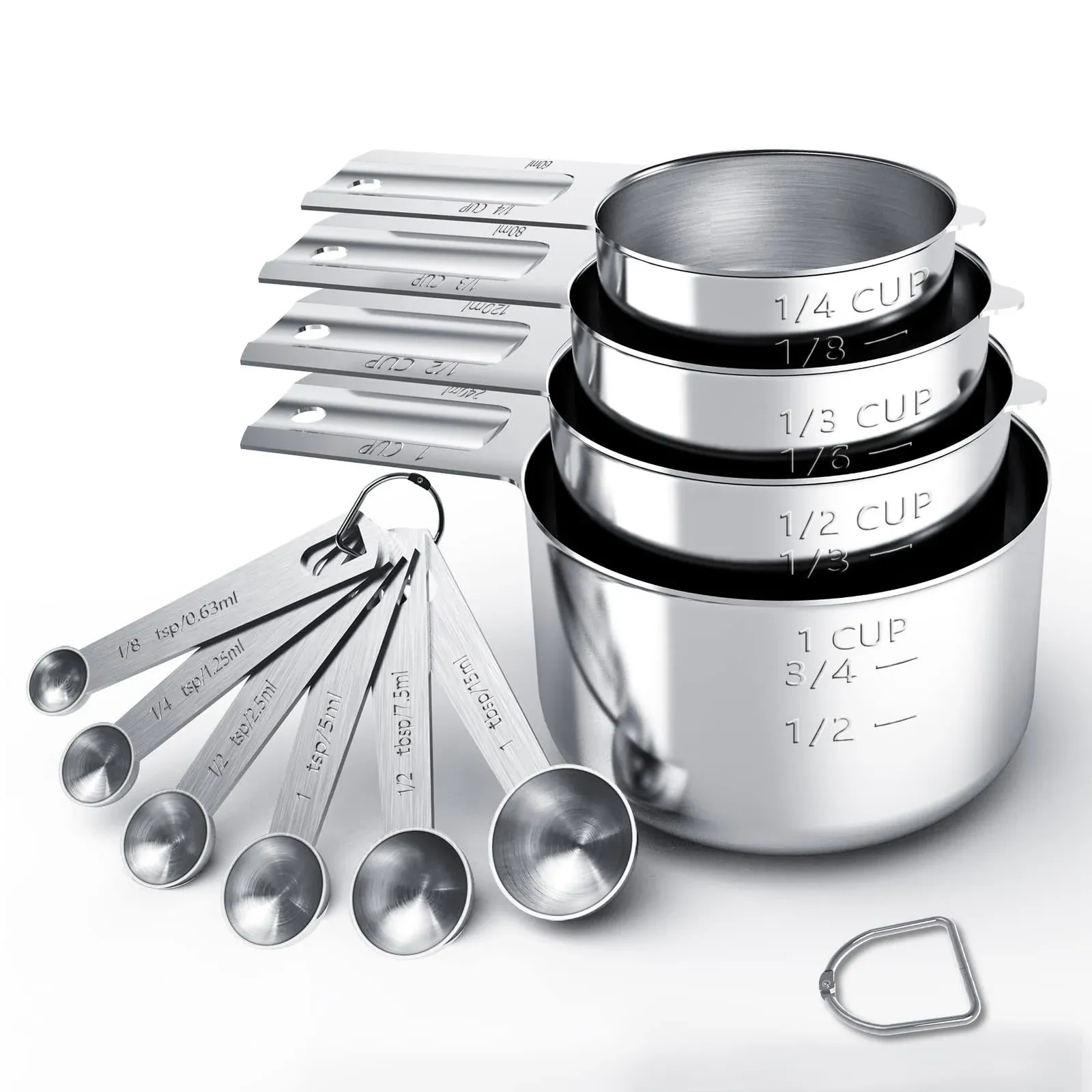 TILUCK Stainless Steel Measuring Cups & Spoons Set, Cups and Spoons,Kitchen ...