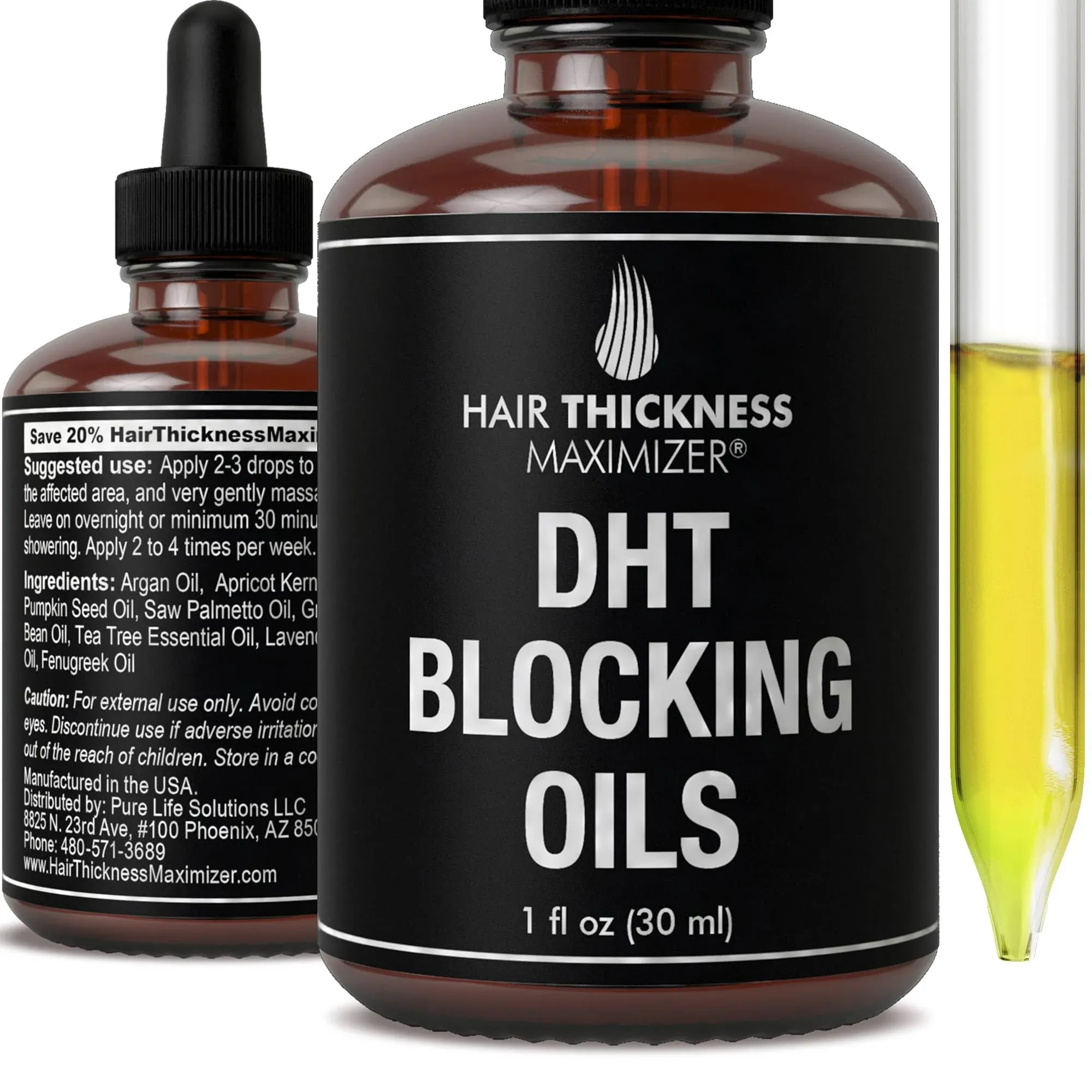 DHT Blocker Hair Growth Oil. Best DHT Blocking Serum Treatment for Hair Loss